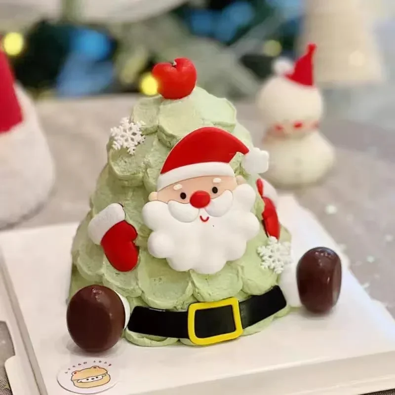 

3d Cartoon Christmas House Silicone Molds Diy Gift Socks Hat Tree Snowman Chocolate Plaster Resin Mold Cake Decor Baking Tools