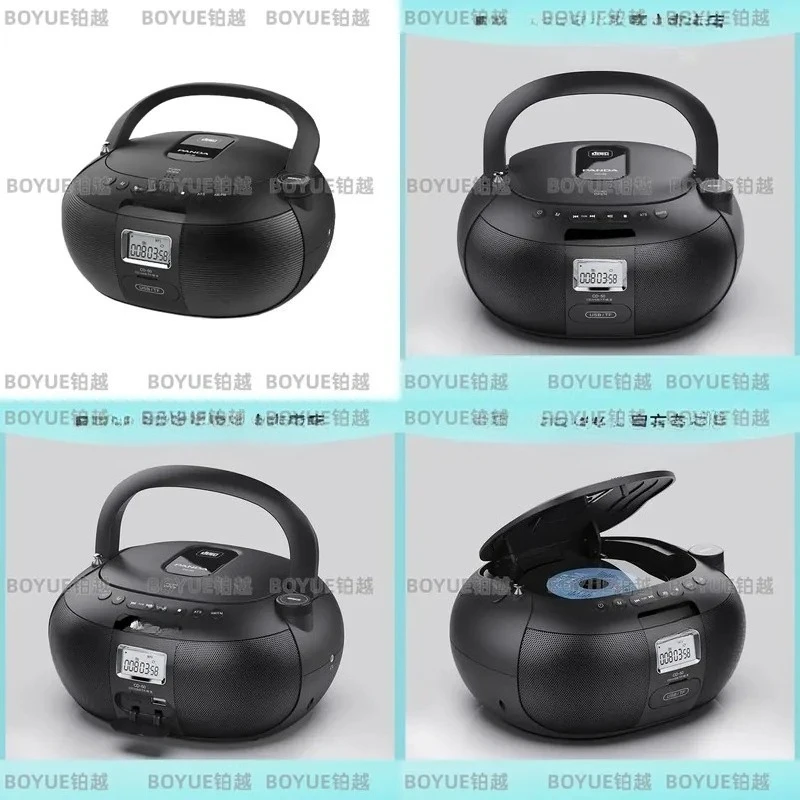 Cute Panda CD Player Portable Audio Speaker with FM AM Radio Support Customizable Album Playback Desktop Music Device