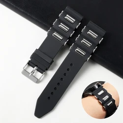 22mm 24mm 26mm Silicone Watch Strap for Samsung Galaxy Watch 46mm Waterproof Sports Steel Watchband for Huawei Watch GT Strap