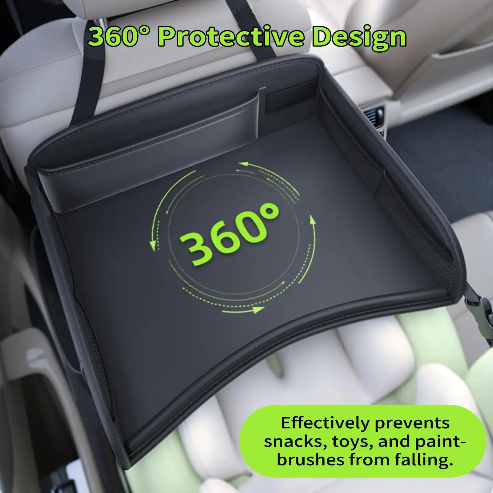 Car Tray For Kids Portable Adjustable Carseat Table Kids Car Lap Desk For Snacks Water Bottle Toys Drawing Dining Activities
