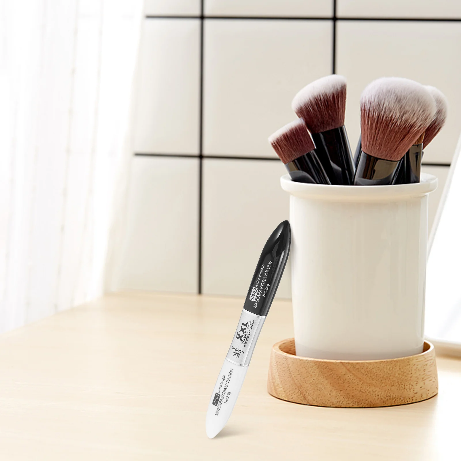 Mascara à cils imperméable, Double extrémité, allongeant, volumateur, bouclage, maquillage glamour pour les yeux, 1 pièces