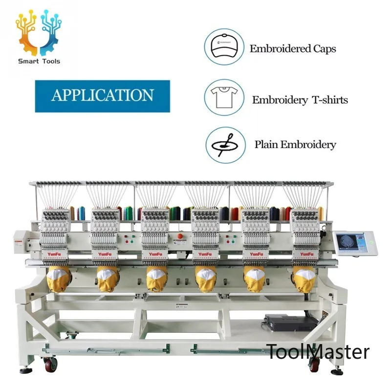 [2026] YunFu 1200 RPM Multi Needles 6 Heads Sewing Monogram Embroidery Machine Computerized Machinery For Shirts Socks