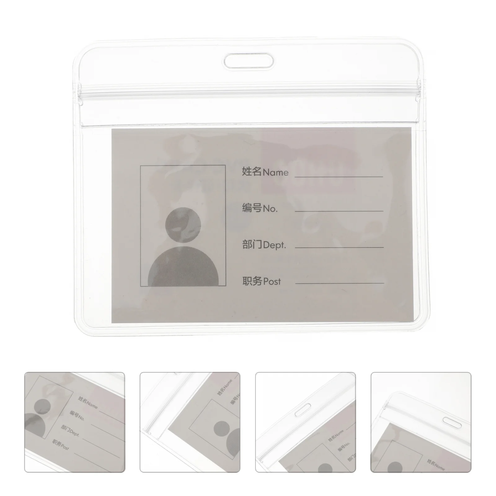 

10pcs Pvc Badge Holder Id Cover For Work Id Card Protective Sleeve Transparent Employee Student Name Tag Accessory Covers