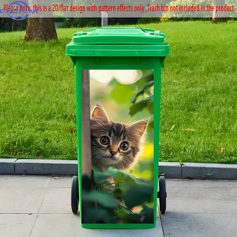 2D Flat Printing 1pc 2D Pattern Printed Kitchen Trash Can Sticker xcm 