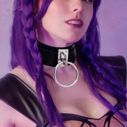 Women's Sexy PU Leather Choker Punk Collar Sex Collar Traction Chain Sex Accessories Fetish Accessories