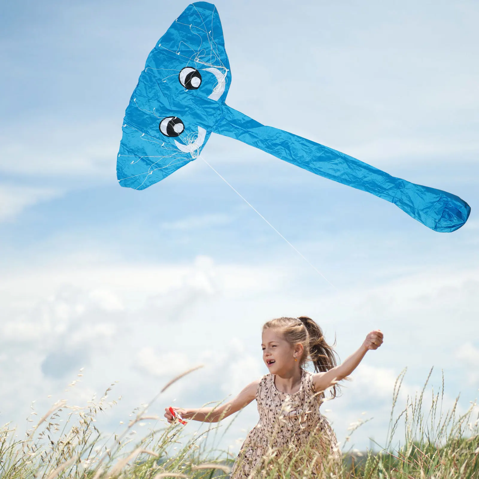 1 set 1 Set Elephant Kite Frameless Cloth Outdoor For Kids Long Tail Cartoon Flying Kite Durable Outdoor Play Fun Gift