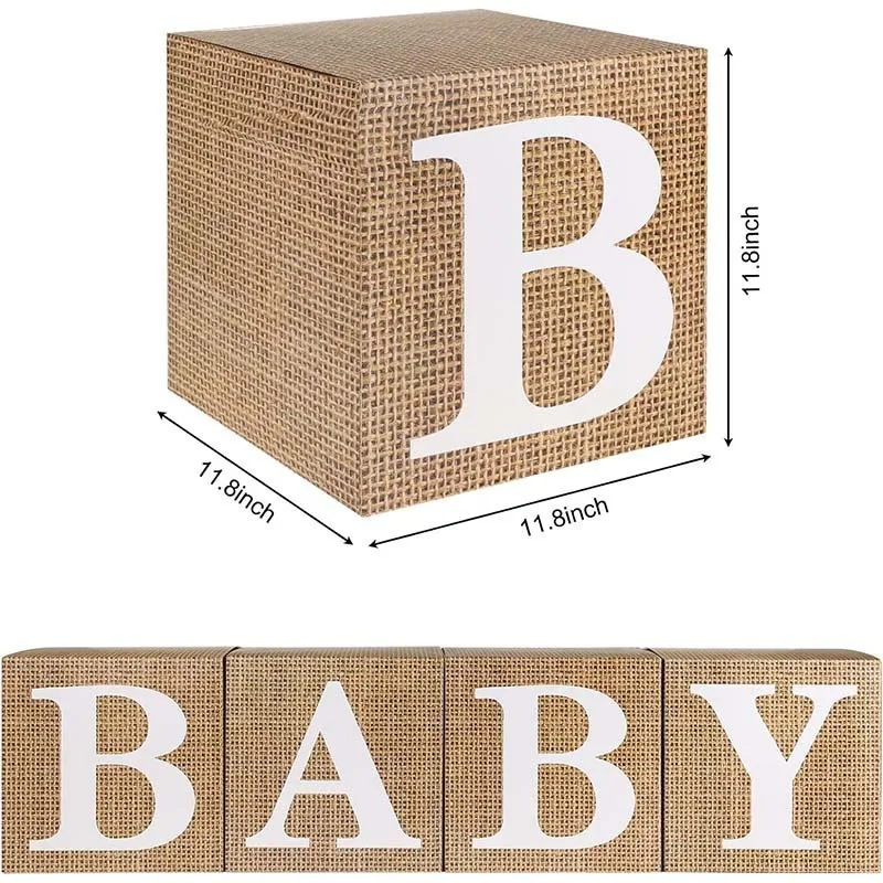 gender reveal party atmosphere decoration paper linen pattern baby surprise box