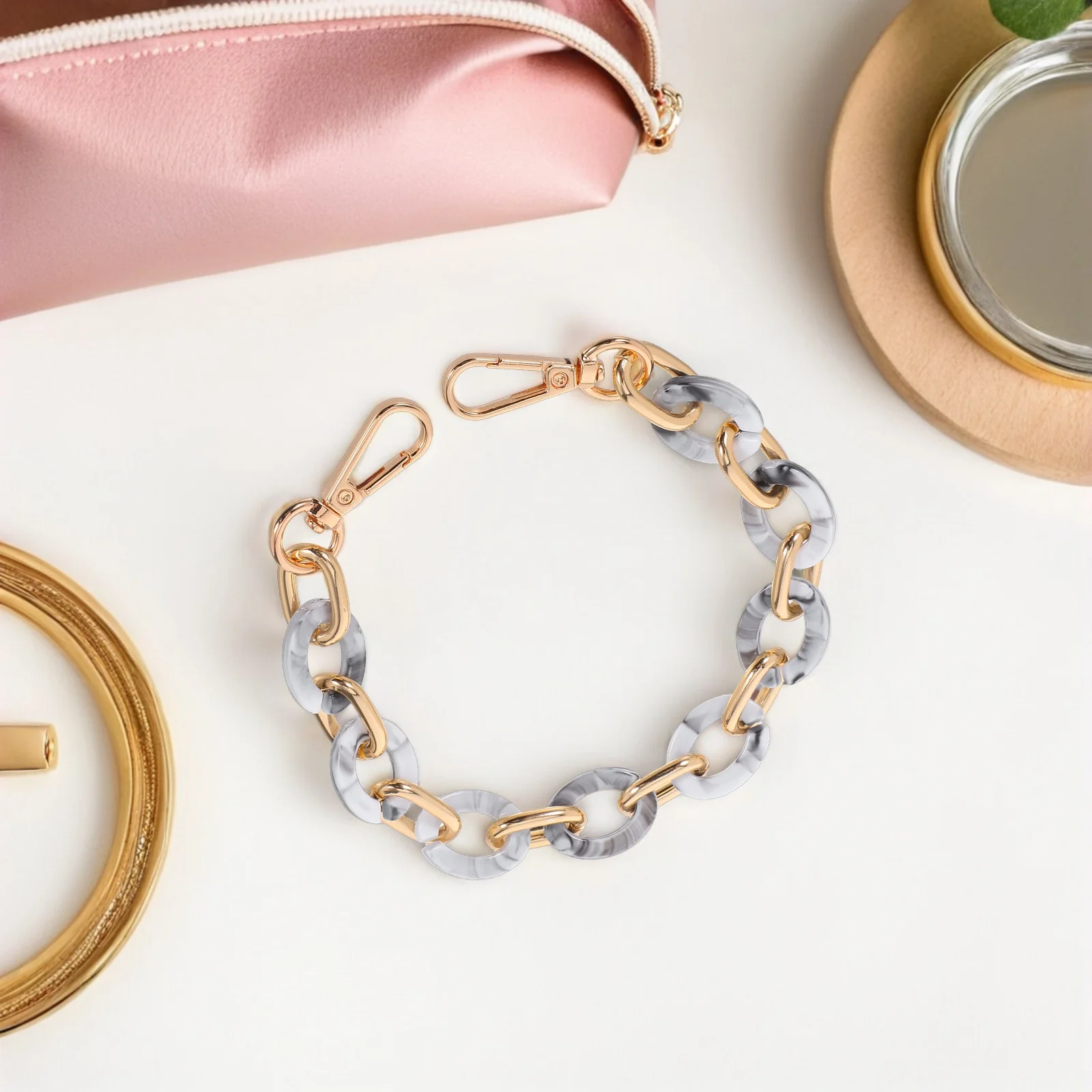 DIY-Handtaschen-Kettenriemen – sicherer flacher Kettengriff als Ersatz für das Upgrade der Geldbörse. Einfache Installation in wenigen Minuten. Keine Werkzeuge erforderlich