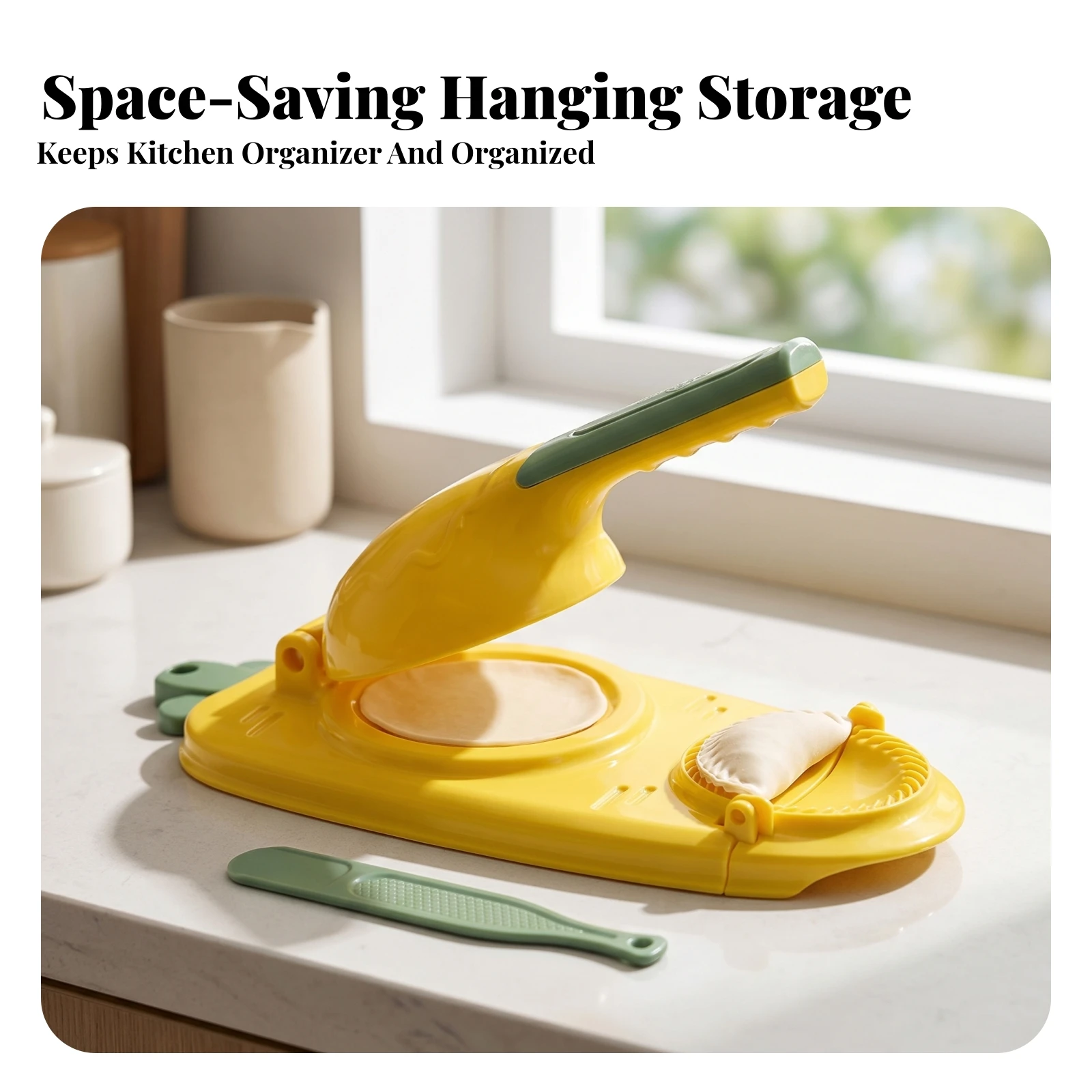 Glossy Dough Skin Press Dumpling Crimping Mold Dumpling Wrapper Press Mold Hanging Tab 2 in 1 Pierogi Maker