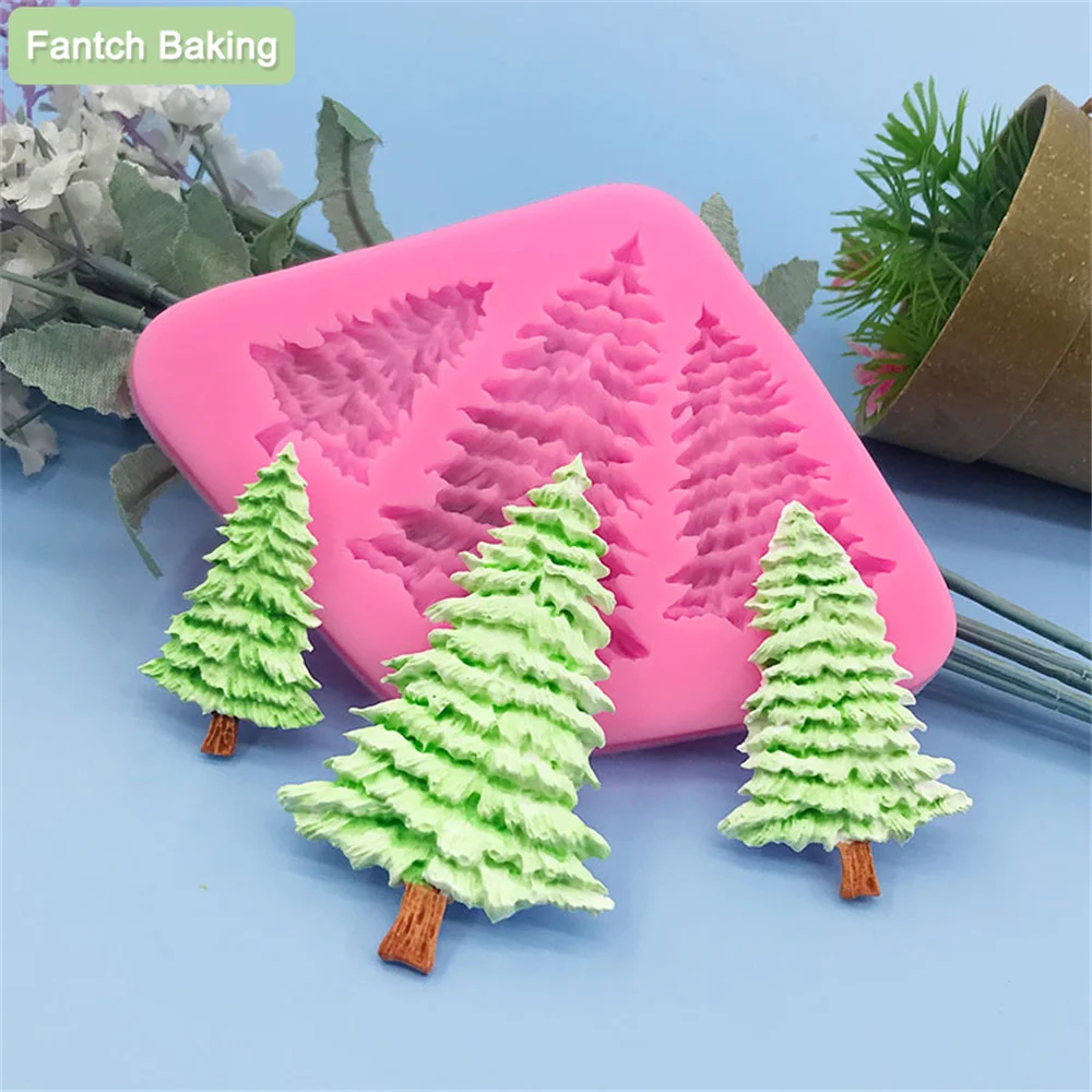 3hold Christmas Tree Silicone Cake Mold For Baking Accessories Cake Decorating Tools Art Resin Molds Kitchen Baking Tools