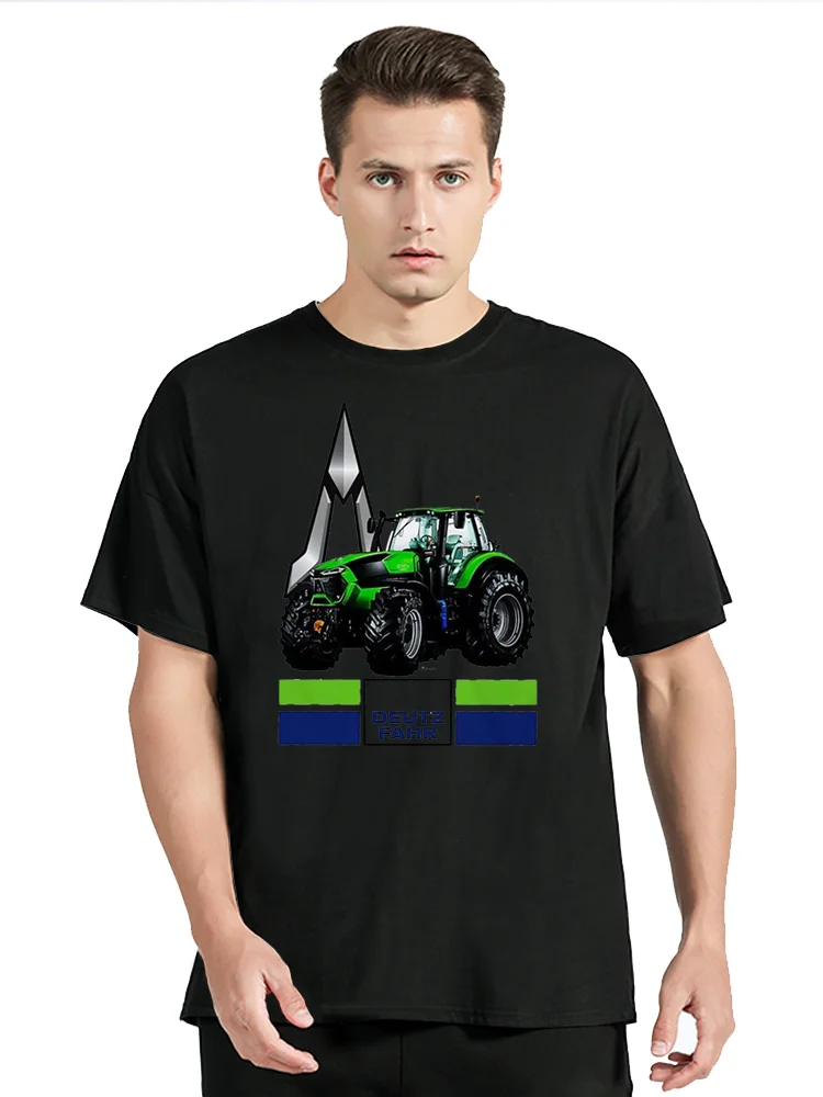 Deutz Fahr Tractor Men T Shirt Summer O-neck Cotton T-shirt Hip Hop Tees Tshirt Clothing Oversized Tops