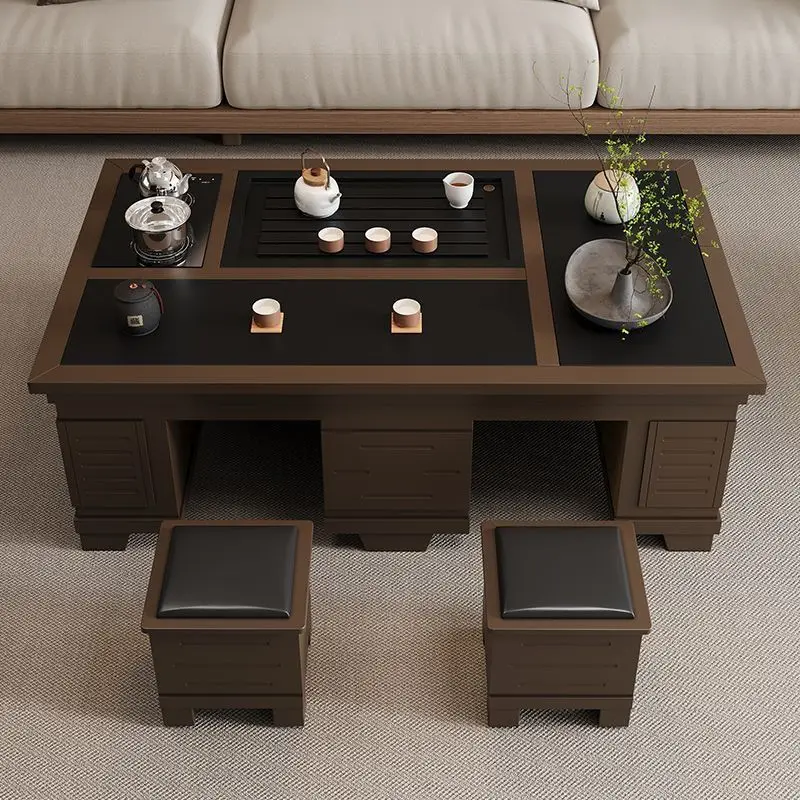 Fiery stone kung fu  table, Chinese modern table and chair combination, simple office marble home table