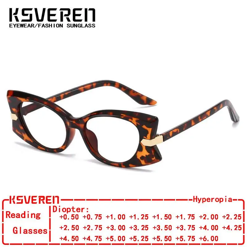 

KSVEREN Women Blue Light Blocking Reading glasses Butterfly Frame Presbyopic Eyeglasses Prescription Eyewear Customize Diopter