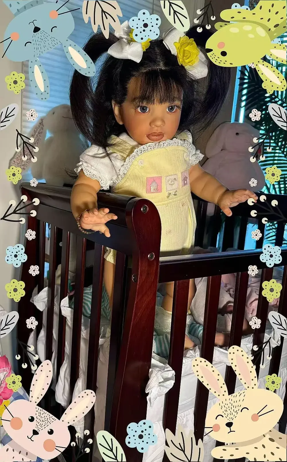Maßgeschneiderte, limitierte 26-Zoll-Reborn-Baby-Pippa mit handgewurzelten Haaren, bereits fertiges, riesiges Mädchen-Verschiedenes Kleid