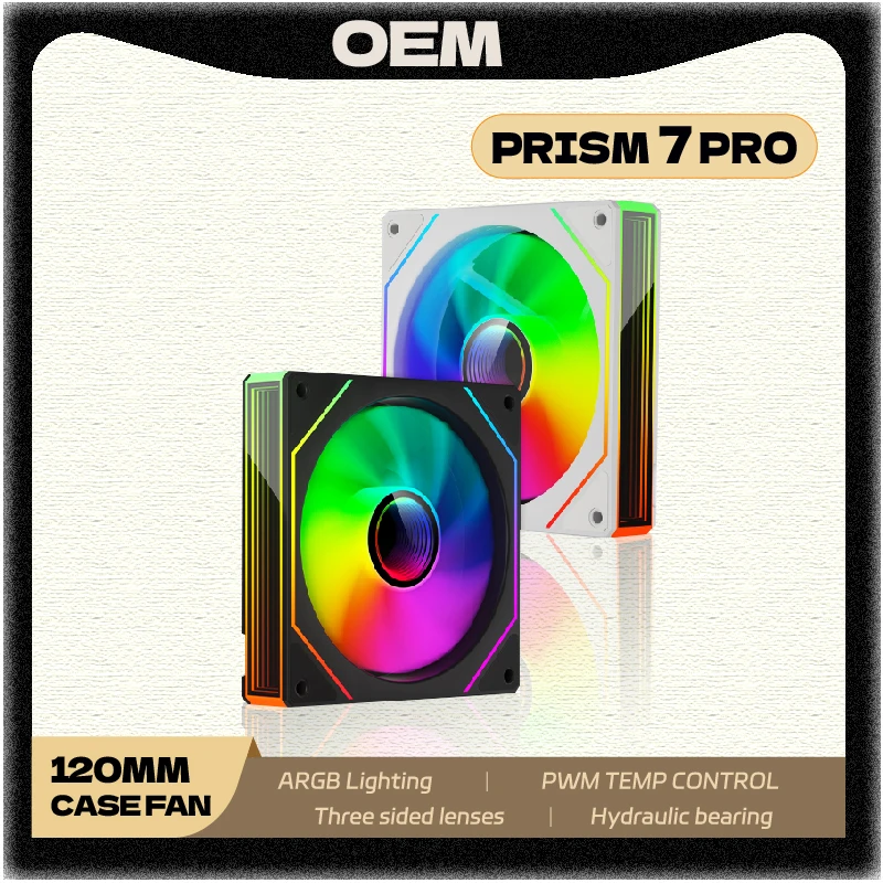 

OEM PRISM 7PRO ARGB Computer case Fan 120mm 5V 3PIN 4PIN PC case fan PWM 12V Large Air Volume Cooling Fa