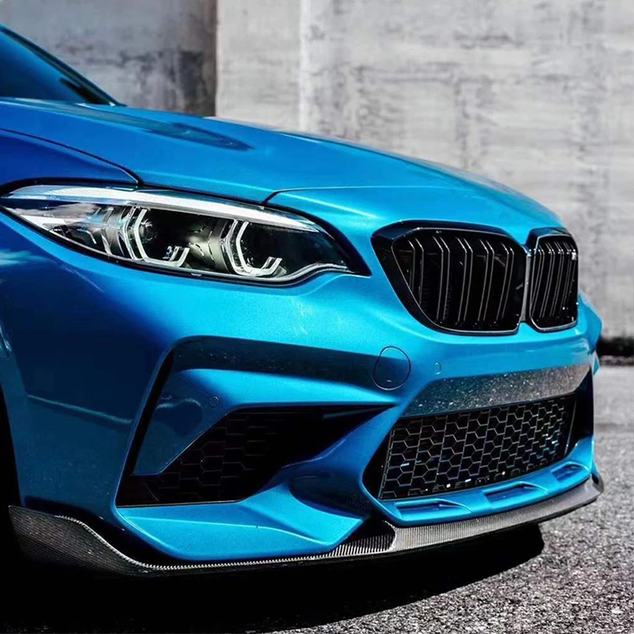 لسيارات BMW M2 F87 M2C ألياف الكربون الجبهة الشفة سيارة الجبهة الوفير الناشر الجبهة الذقن المفسد MP نمط اكسسوارات السيارات طقم الجسم #4