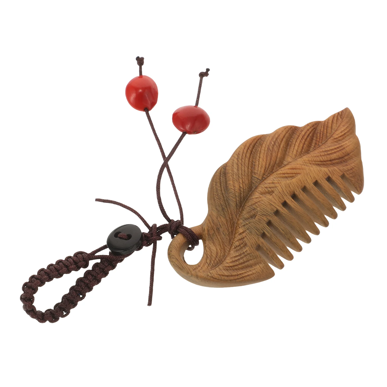 Green Sandalwood Mini Comb Pendant Portable Natural Wood Hair Accessory Keychain Bag Charm Unique Company Event Gift Fine Tooth