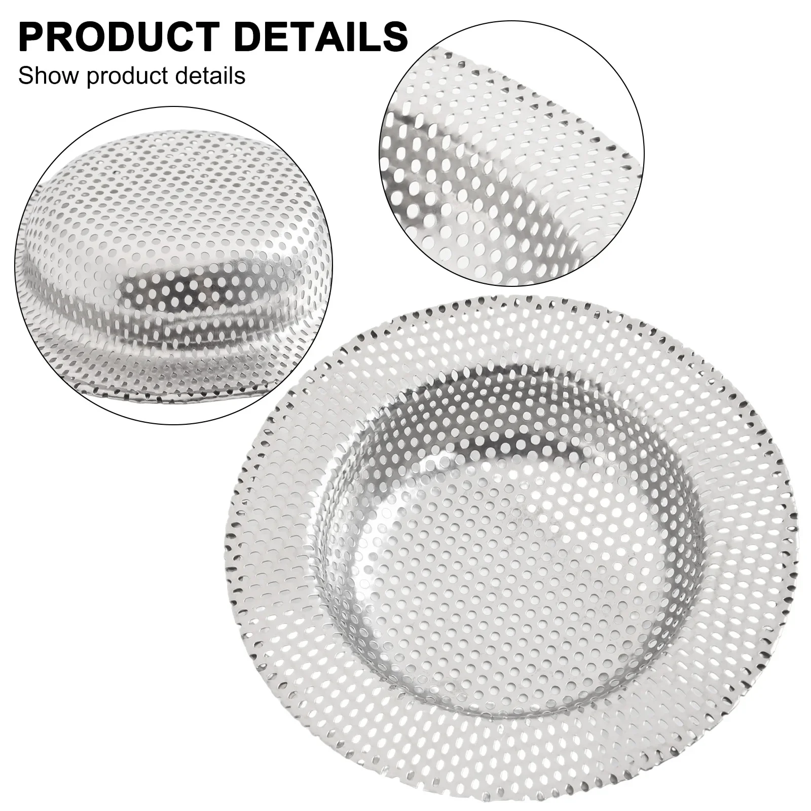 Filtro de fregadero de acero inoxidable, filtro de pelo antibloqueo, tapón de drenaje para el suelo de la ducha de la bañera, accesorios de baño y cocina