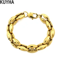 Hip Hop Exaggerated Big Heavy Link Chains Recycled Stainless Steel Cool Bracelets Hand Chains