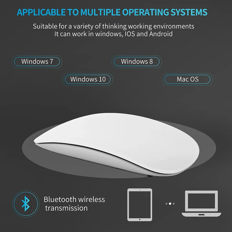เมาส์ไร้สาย Xiaomi เงียบชาร์จคอมพิวเตอร์เมาส์บลูทูธ Slim Ergonomic PC Magic Mice สําหรับ Apple Macbook Microsoft IPAD