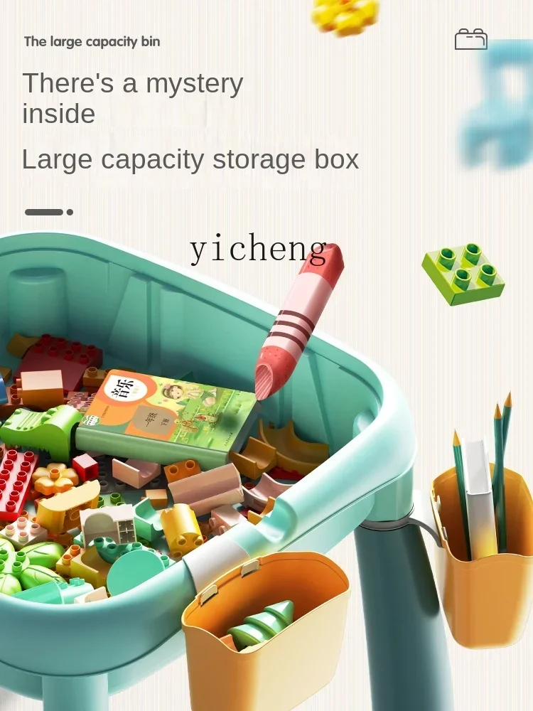 Table de blocs de construction multifonctionnelle XL pour enfants, planche à dessin pour garçons et filles, Puzzle assemblé, Table jouet pour enfants de 3 à 6 ans