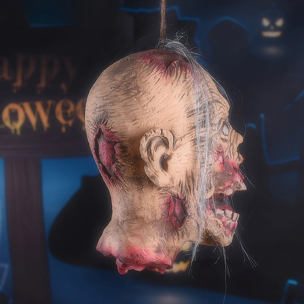 

Hanging Corpse Decoration High-Quality Haunted House Prop Halloween Fake Head Realistic Latex Skinned Torso For Halloween Party