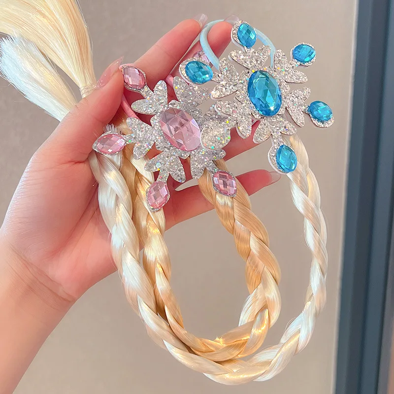 

Аксессуары для одевания волос для девочек, детские резинки для волос, резинки принцессы для малышей, снежинки, детские аксессуары, коса без повреждений