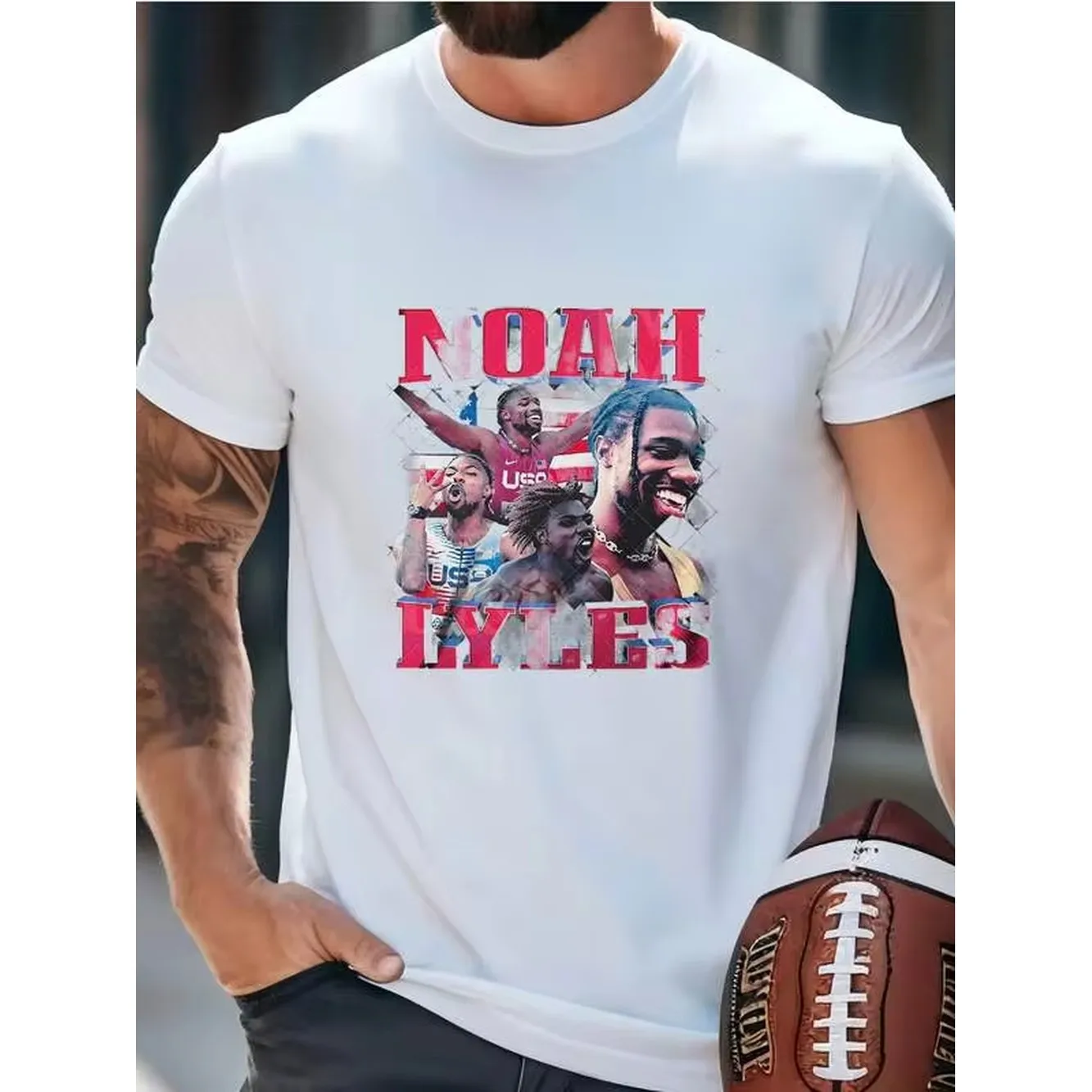 Mens Noah Lyles Ready And Custom Tshirt ,Shirt Vintage Tee Unisex Adult And Youth Tee Vintage Crewneck Best Seller Long Sve Tshirt T-Shirt