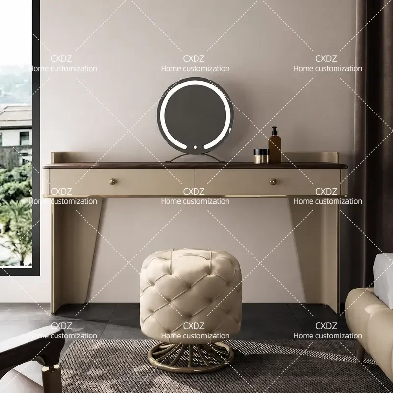 Italian dresser large apartment villa bedroom master bedroom new light luxury North American black walnut makeup table