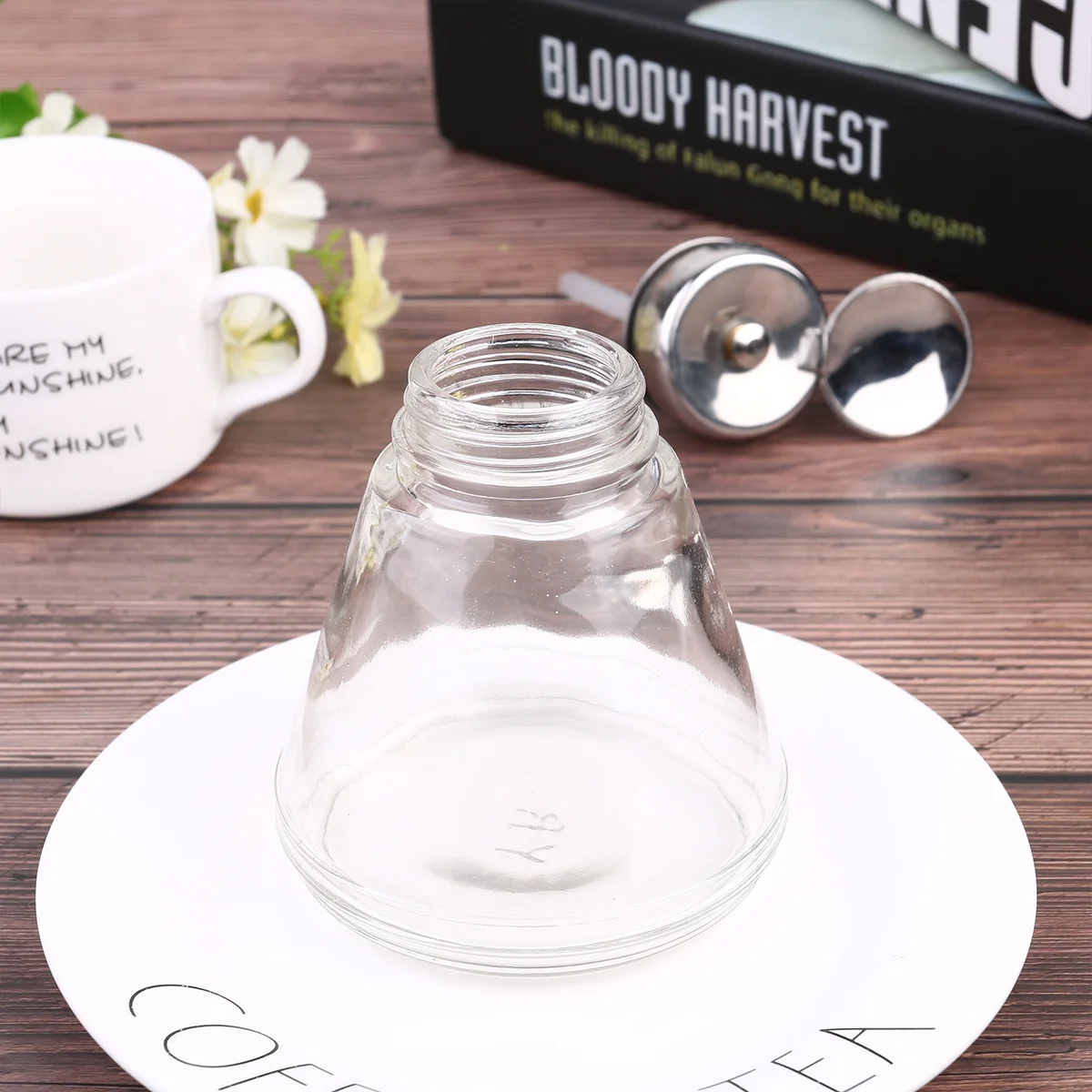 

1Pcs Press Alcohol Bottle Glass Leakproof Storage Container Dispenser Travel Outdoor Cleaner Bottle 220ml