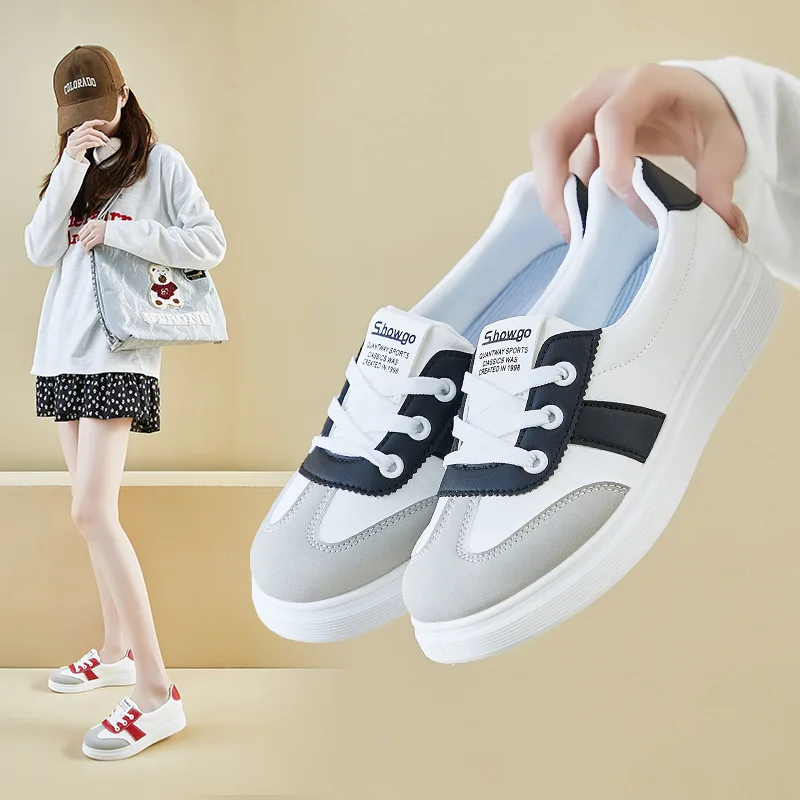 

2025 spring white shoes Fashion new female students platform heightening sports Skateboard shoes casual Flats Outdoor travel