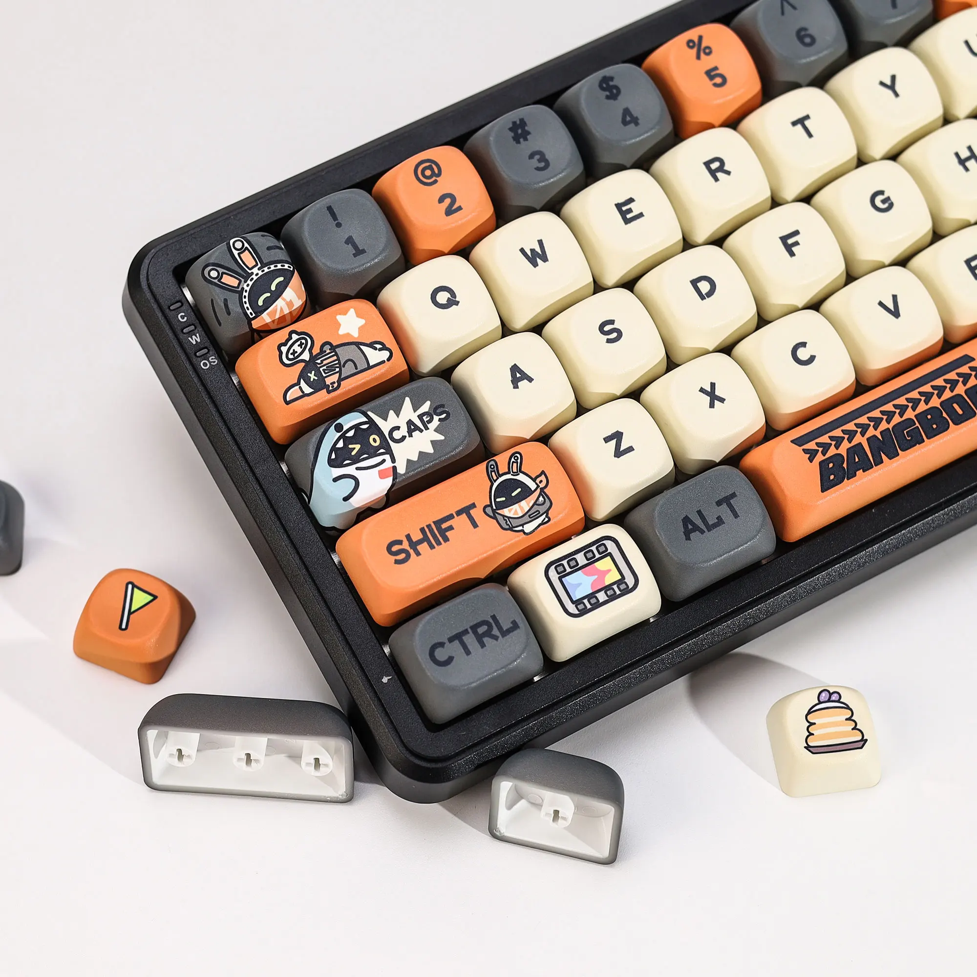 KBDiy ZZZ Bangboo Themen-Keycaps Anime Niedliche KOA MOA Profil PBT Tastenkappen ISO Benutzerdefinierte DIY für 60% Gaming Mechanische Tastatur Tastenkappen – Detail 20