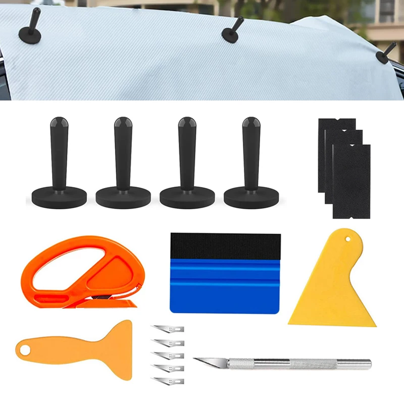 Car Film Sticker Tools Vinyl Wrap Gripper Magnet Holder Tint Tool Felt Squeegee Wrapping Sign Making Vinyl Magnet Carving Knife