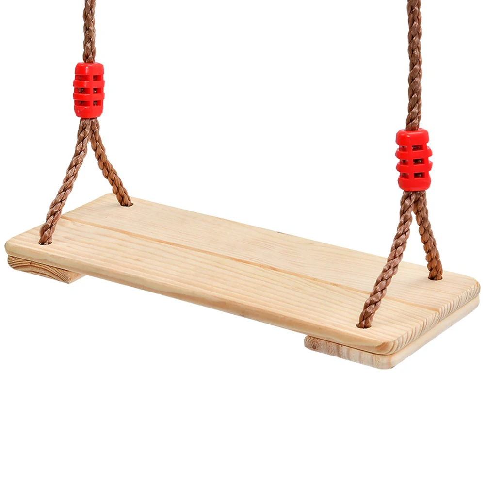 

Pine Board Swing Ropes Outdoor Kids Hanging Playground Equipment Sturdy Wood Seat Non Slip Nylon Rope Safe Backyard Fun