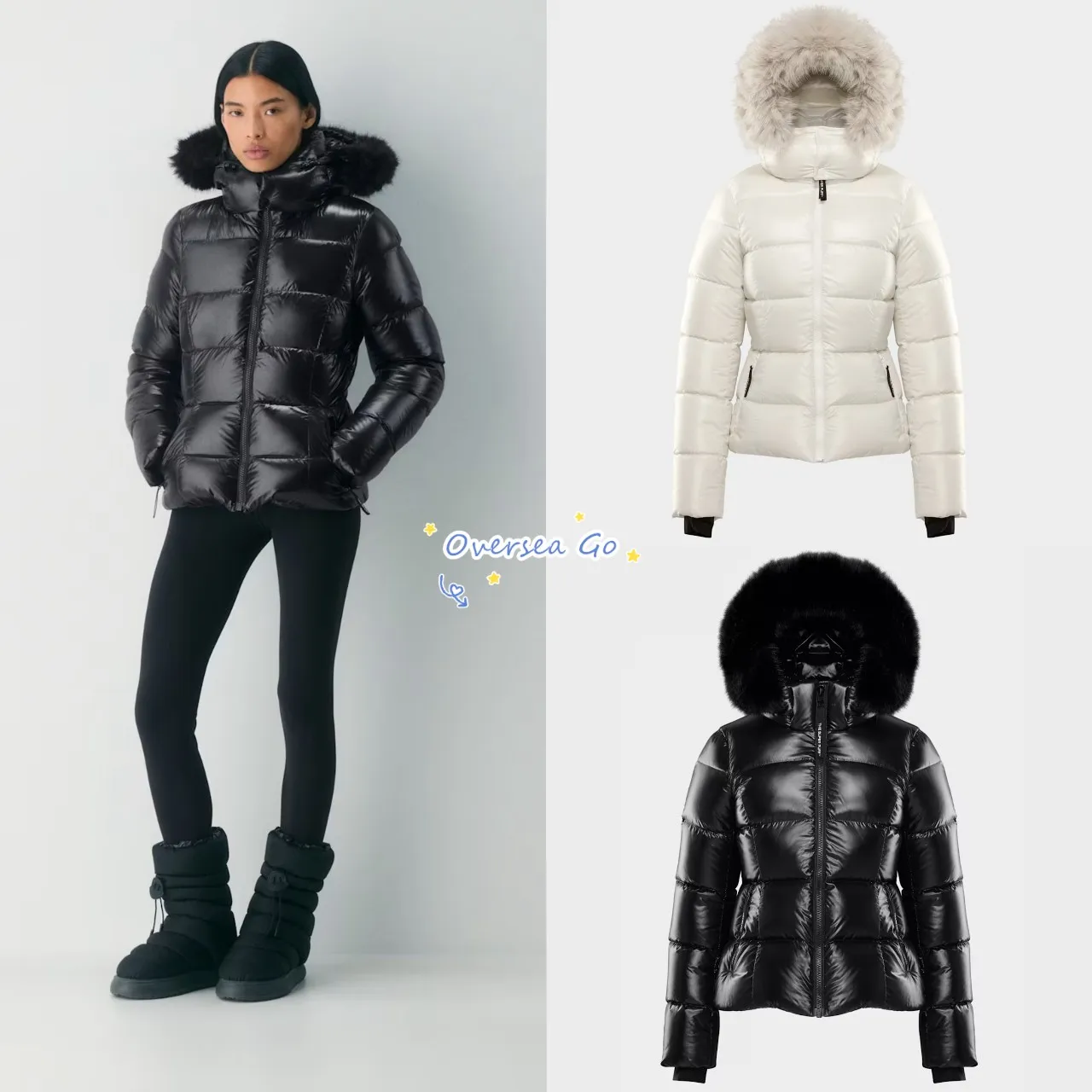 

Aritzia Women's Winter Puffer Jacket White Goose down Hooded Coat Warmth Comfortable Long Sleeve Zipper Closure Nylon Fabric