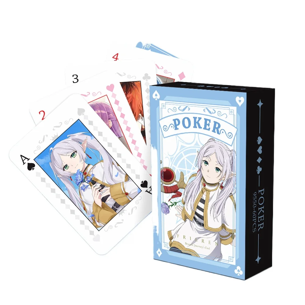 Cartes de jeu de poker à couverture rigide Anime, Frieren Himmel Cosplay, cadeau de refroidissement, jouet Frieren aux funérailles