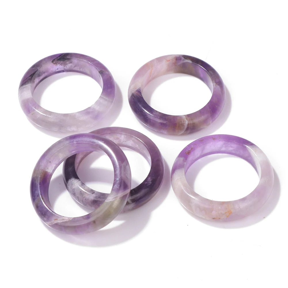 Wholesale 5pcs/lot Natural Stone Rings Rose Quartzs Amethysts Tiger Eye Stone Lapis Lazuli Finger Ring Stacking Energy Women Men