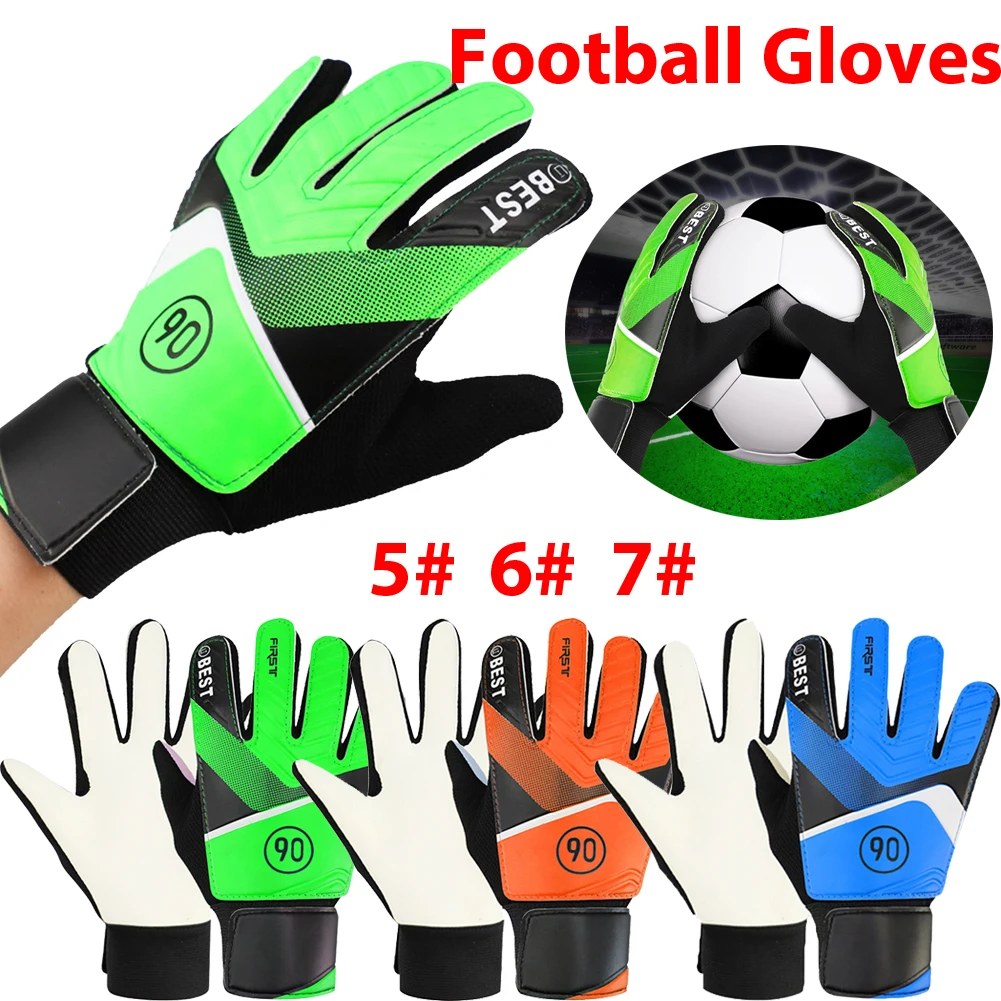 Anti-Slip Children's Goalkeeper Gloves PU Football Gloves Finger Protection Goal Thickened Latex Goalkeeper Gloves For Kids