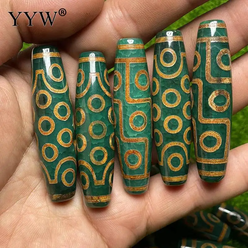 9 Eyes Natural Tibetan Agate Dzi Beads 60mm Two Different Colored Stone For Bracelets/Earring/Necklace Vintage Jewelry Making