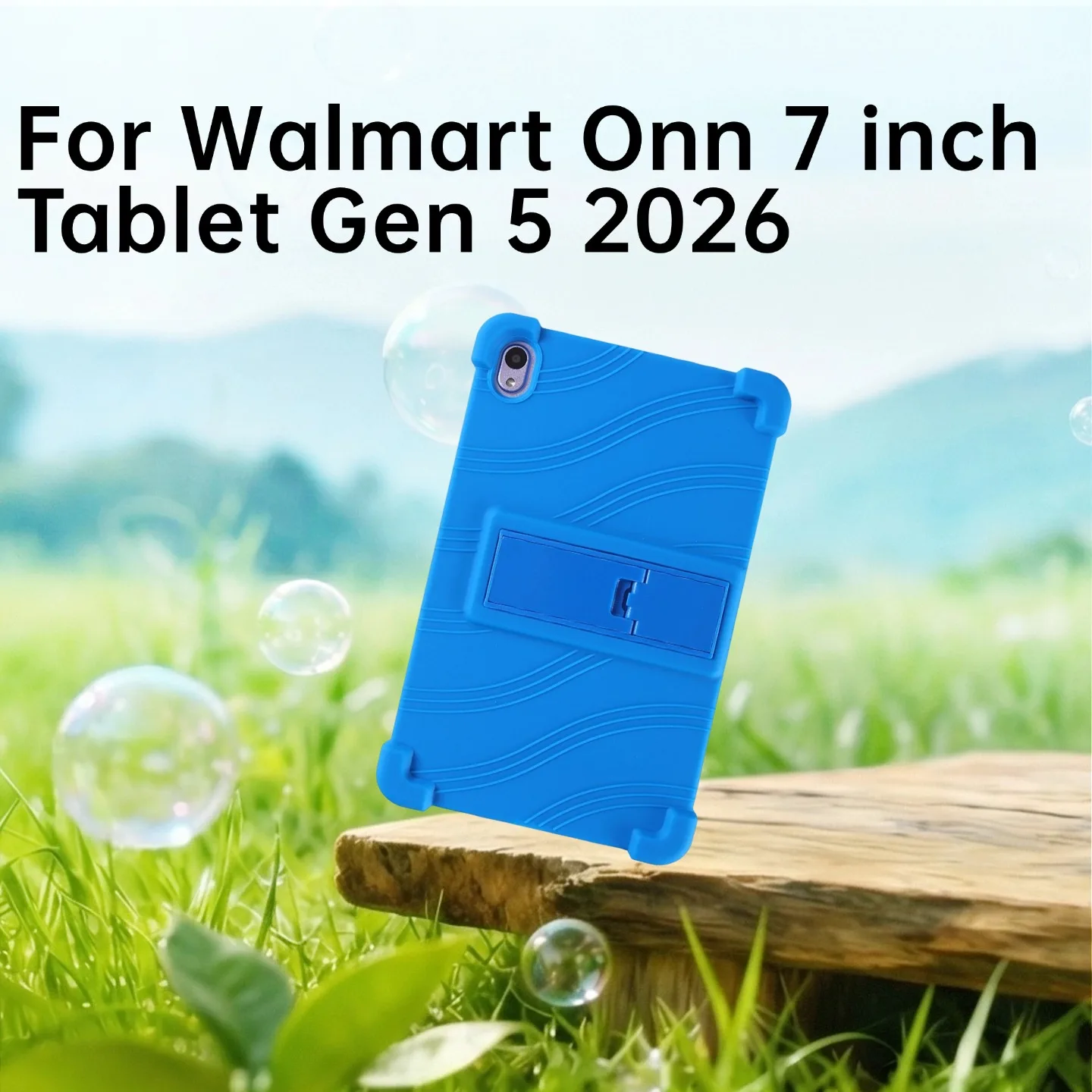 

For Walmart Onn 7 inch Tablet Gen 5 2026 TBBRN36020962 Tablet Case Kids Friendly Protective Silicone Adjustable Soft Stand Cover