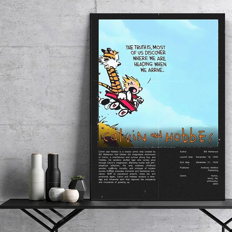 Classic American Comics Calvin and Hobbes Posters Prints Canvas Painting Comics Wall Art Pictures Home Living Room Decoration