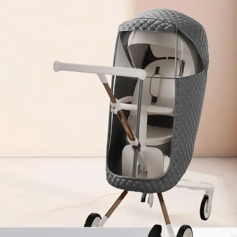 Ochronny pokrowiec na wózki z osłonami przeciwsłonecznymi Przezroczyste okienko. Bezpieczny dla środowiska i wzmocniony hak