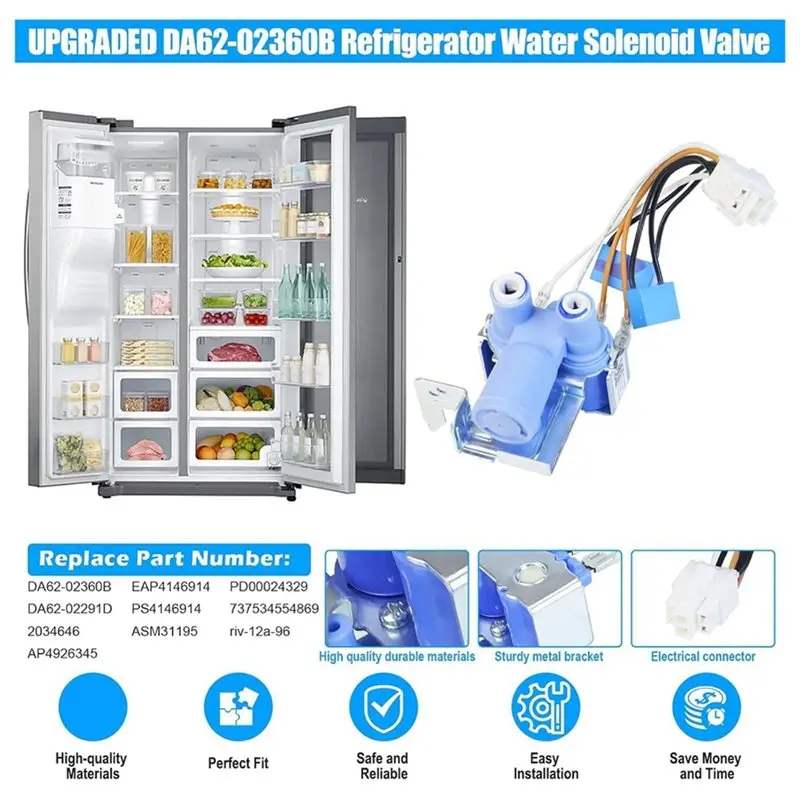 A83G-For Fridge Refrigerator Water Inlet Valve DA62-02360B DA62-02291D- Models 2034646 RS263TDBP RS25H5111SG AP4926345