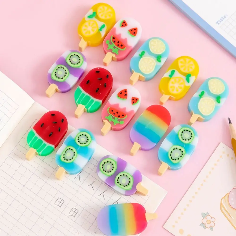 4 Pcs/set Durable Rubber Rubber Eraser Practical Portable Erasers Colorful Stationery Student
