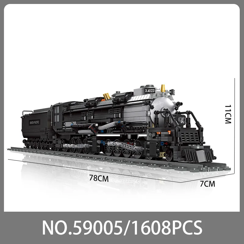 1608PCS Stoomtrein Bouwstenen De Unie Pacific Grote Jongen Trein Stadspoor Monteren Model Bricks Kid Speelgoed Vakantie geschenken
