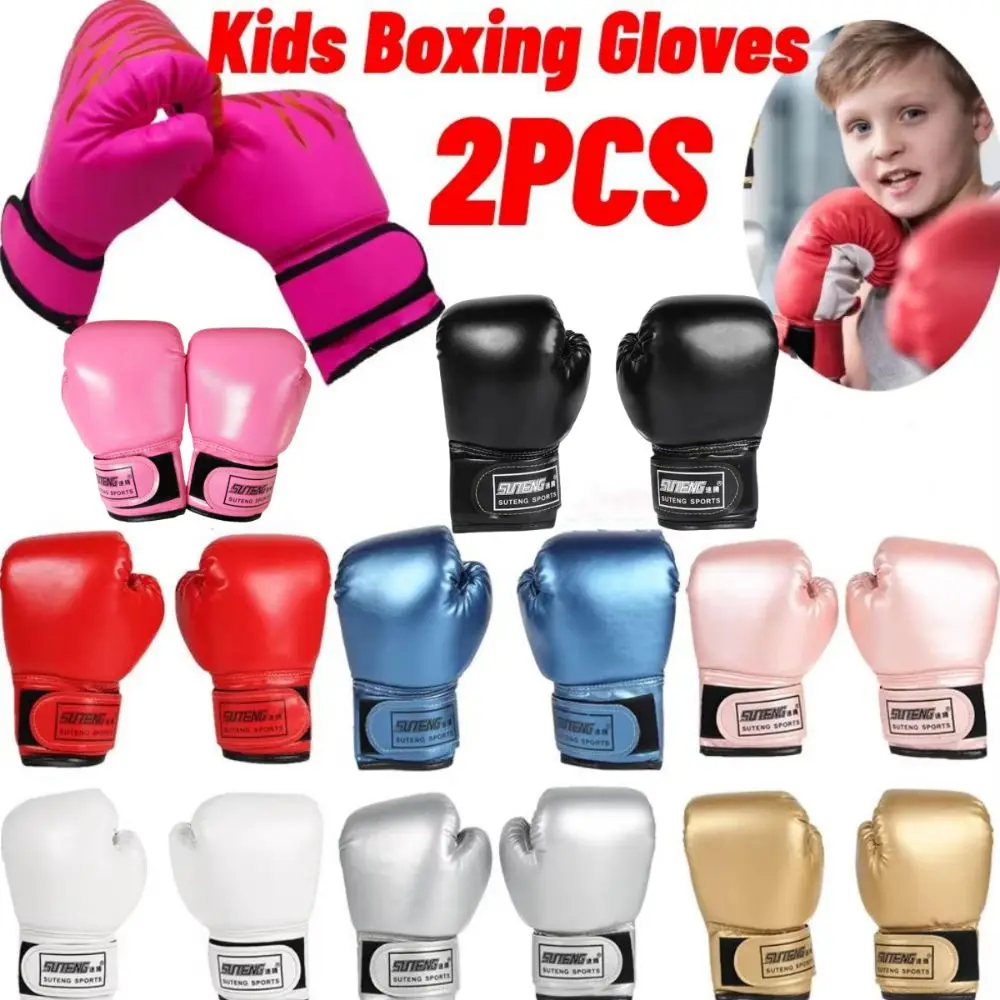 

2pcs PU Leather Kids Boxing Gloves Punching Bag for Kids Child Training MMA Fighting Gloves Children's Gift Professional