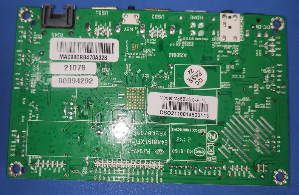 Free shipping！M368V5.0-A  Bluetooth WiFi advertising machine motherboard vertical screen setting 4-core 1+8G