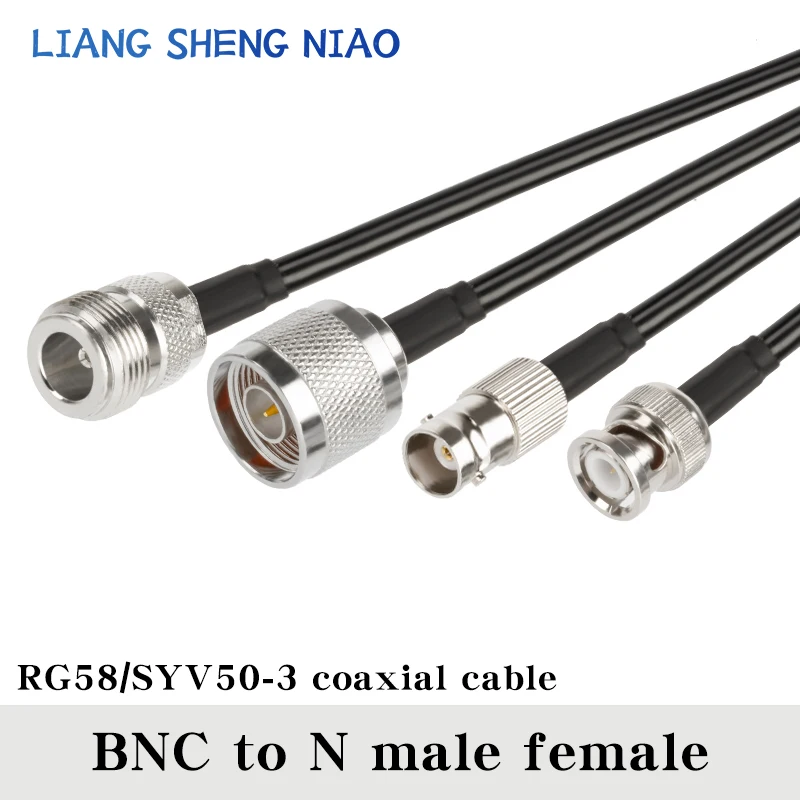 N Naar Bnc Mannelijke Stekker Vrouwelijke Jack Naar N Naar Bnc Naar L16 Mannelijke Connector Crimp Rg58 Kabel Draad Terminal Rf Jumper Pigtail 0.3M ~ 30M