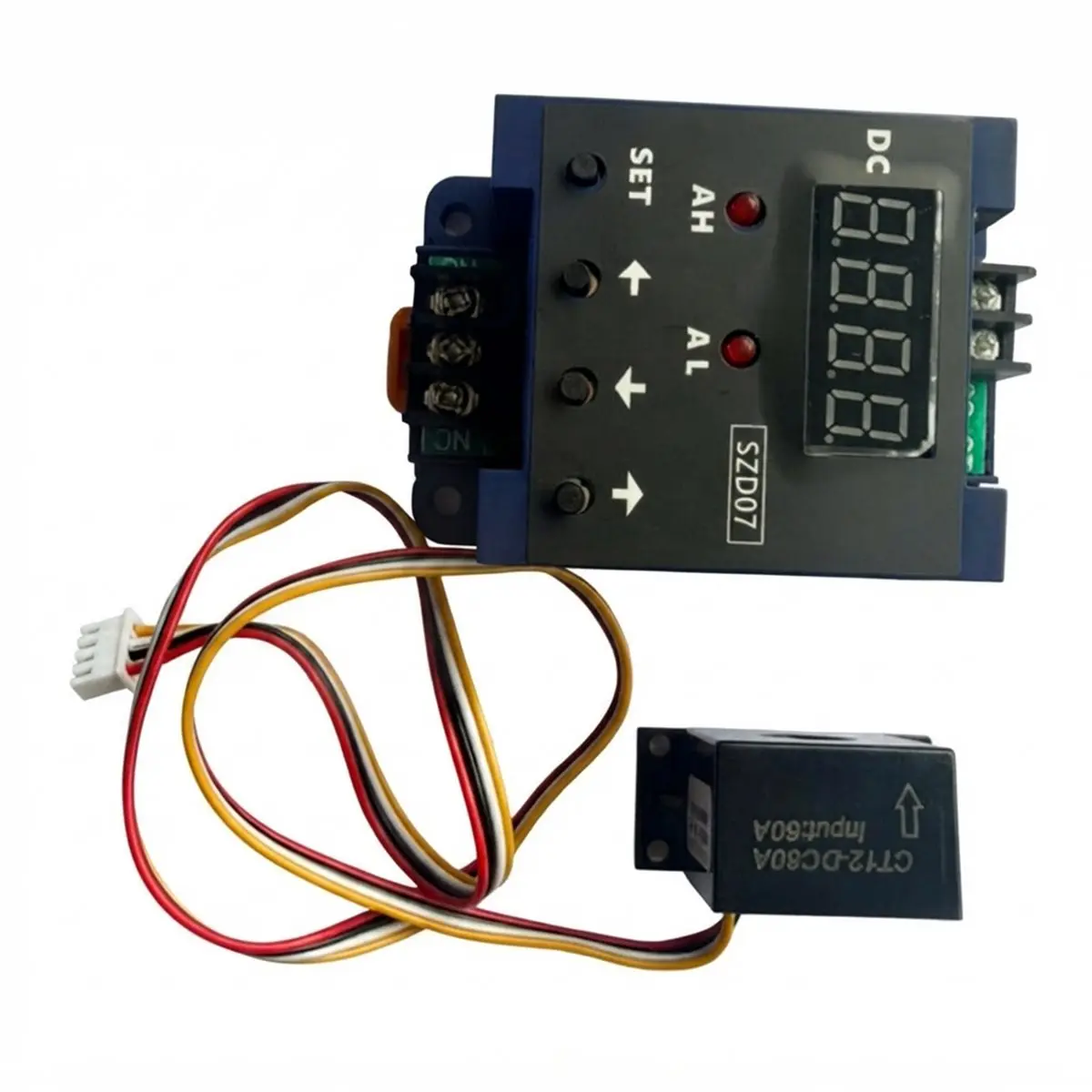 DT60 Digital Ammeter Digital Display Ammeter Current Sensing with Overload SZD07 DC8-35V Digital Display Ammeter