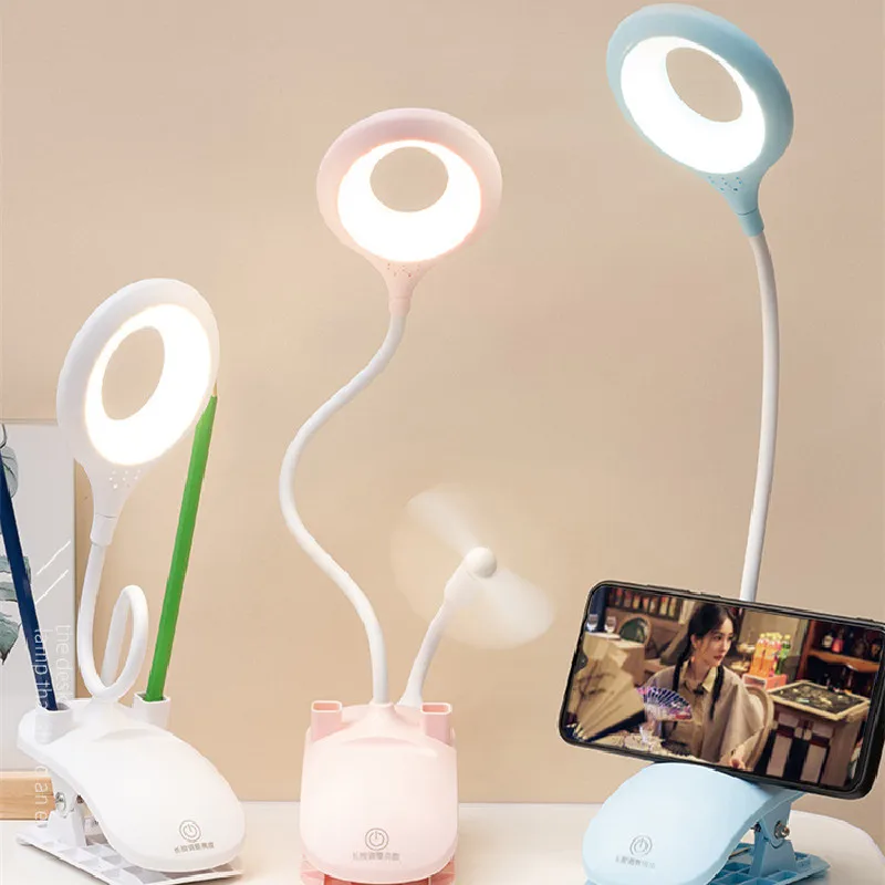 

Reading Light Touch Switch Desk Lamp Clip Dimmable Kids Table Clamp Bedside Night Light Office Flexible USB Eye Protection LED